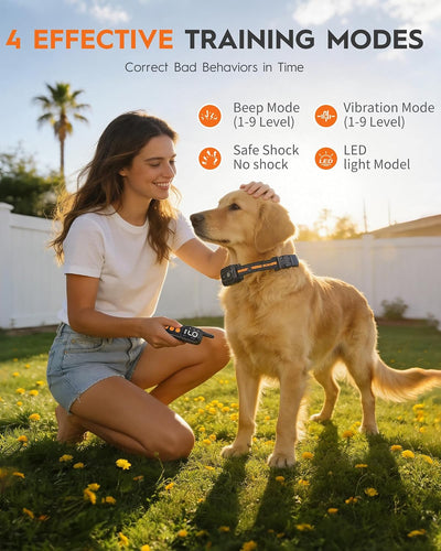 Collar entrenamiento perros control remoto 3300pies IPX7 recargable