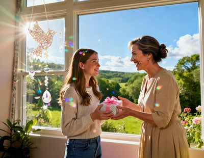 Ventana colgante colibrí decoración jardín hogar regalo abuela