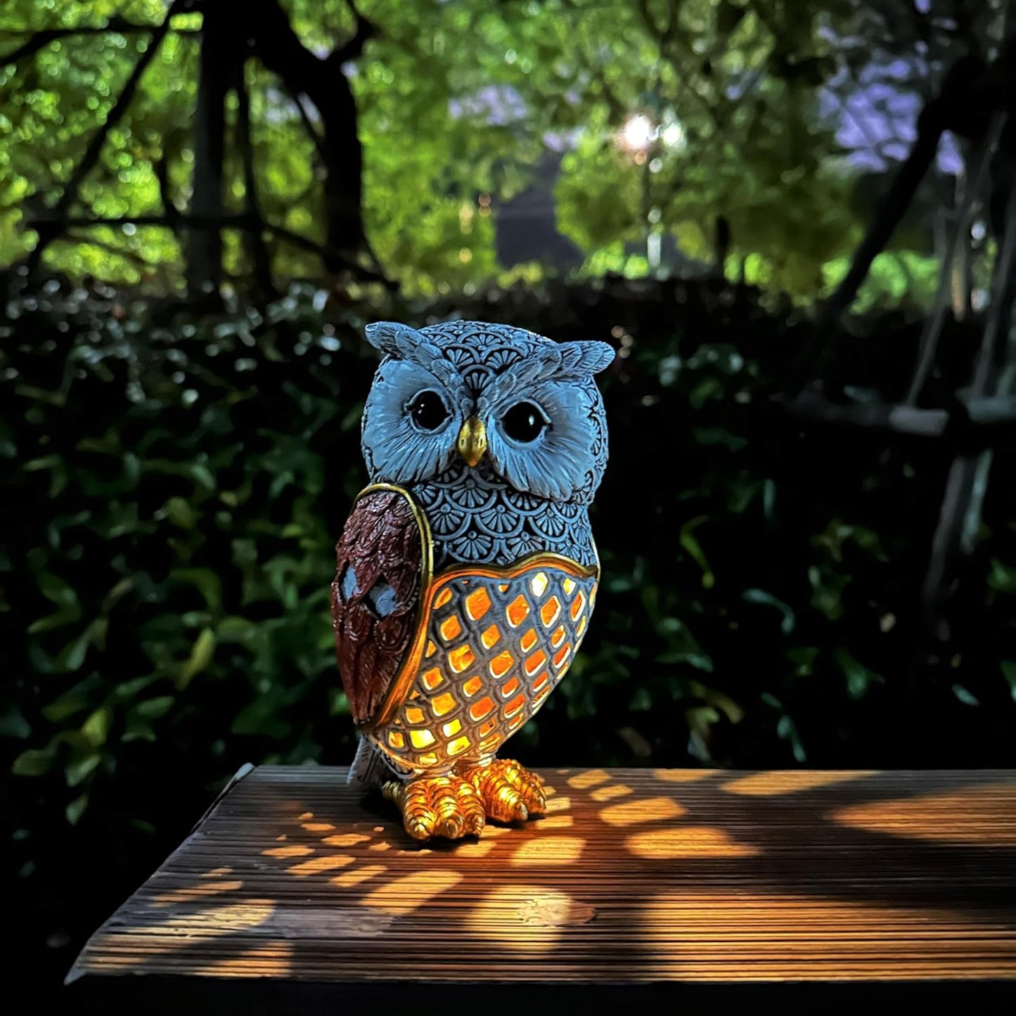 Figura búho solar para jardín y hogar 3.35x5.9pulg