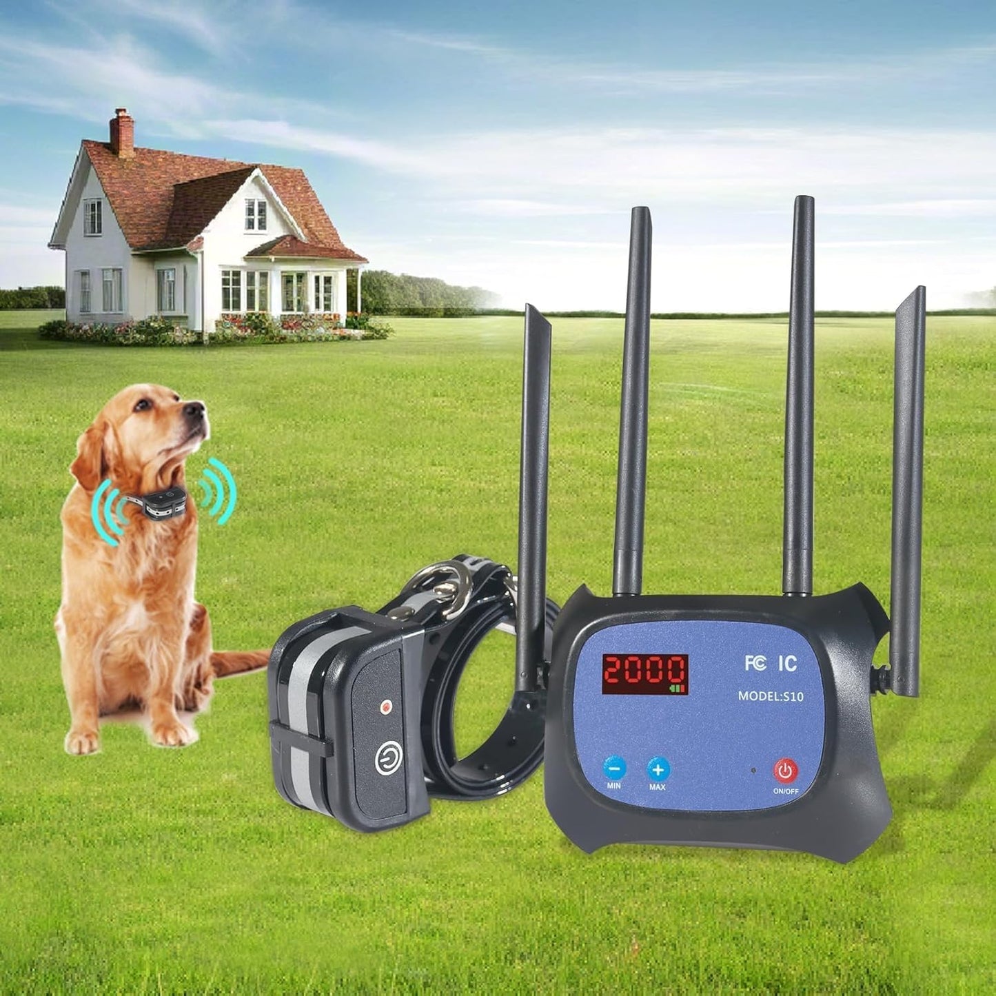 Sistema contención eléctrica inalámbrica perros 100-2000pies
