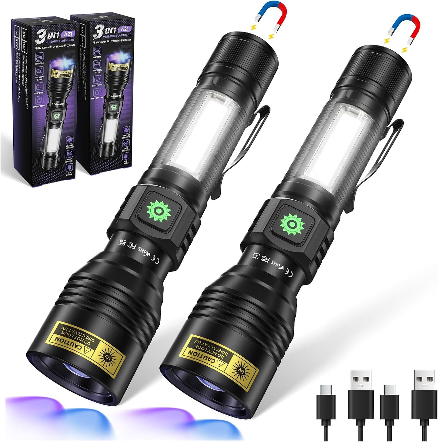Linterna UV LED 365-395 nm detector orina mascotas