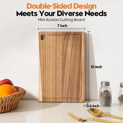 Tabla de cortar de madera de acacia para cocina con colgante, 2 unidades