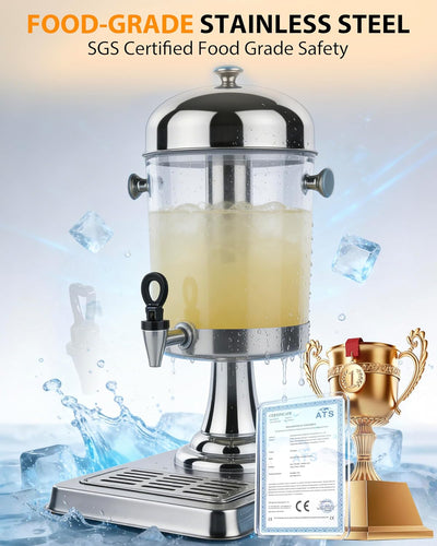 Dispensador bebidas 2gal con soporte infusor frutas