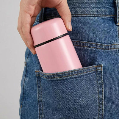 Botella agua acero inox 5oz delgada rosa viaje deporte