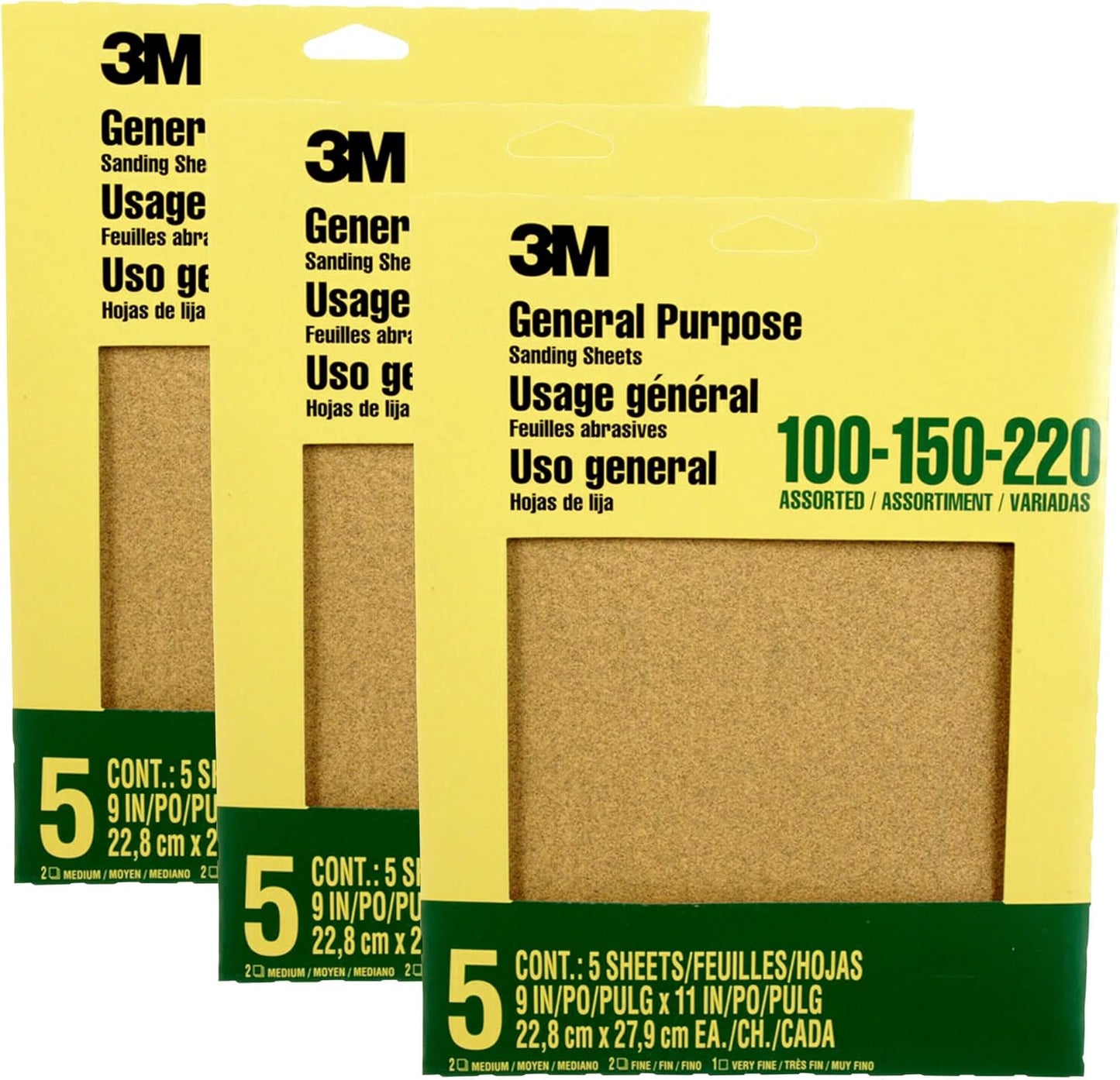 Papel lija óxido aluminio grano 100-220 9x11pulg multiusos