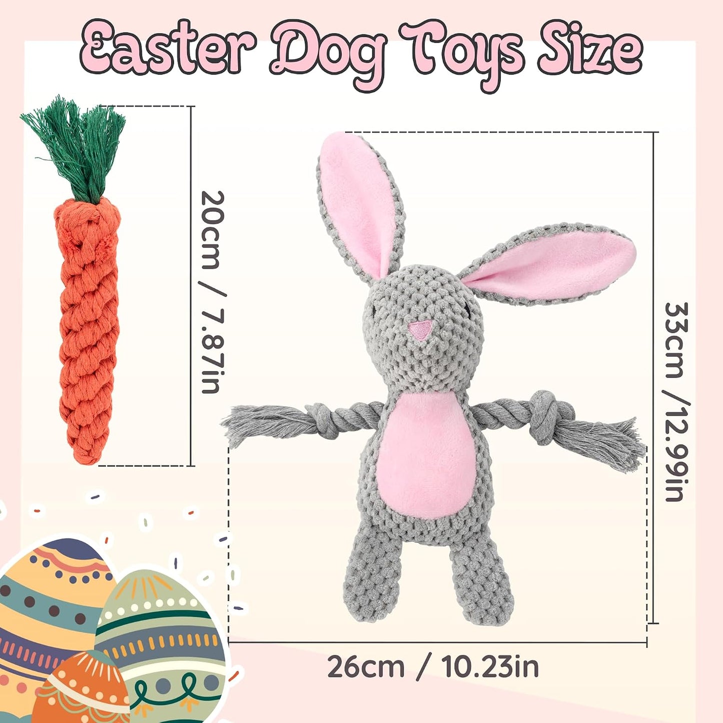 Pack 3 Juguetes Conejo Pascua Perros Chirriante Zanahoria