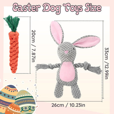 Pack 3 Juguetes Conejo Pascua Perros Chirriante Zanahoria