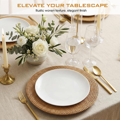 6 Pzas Cargador Ratán 13pulg Mesa Cena Decorativo Boho