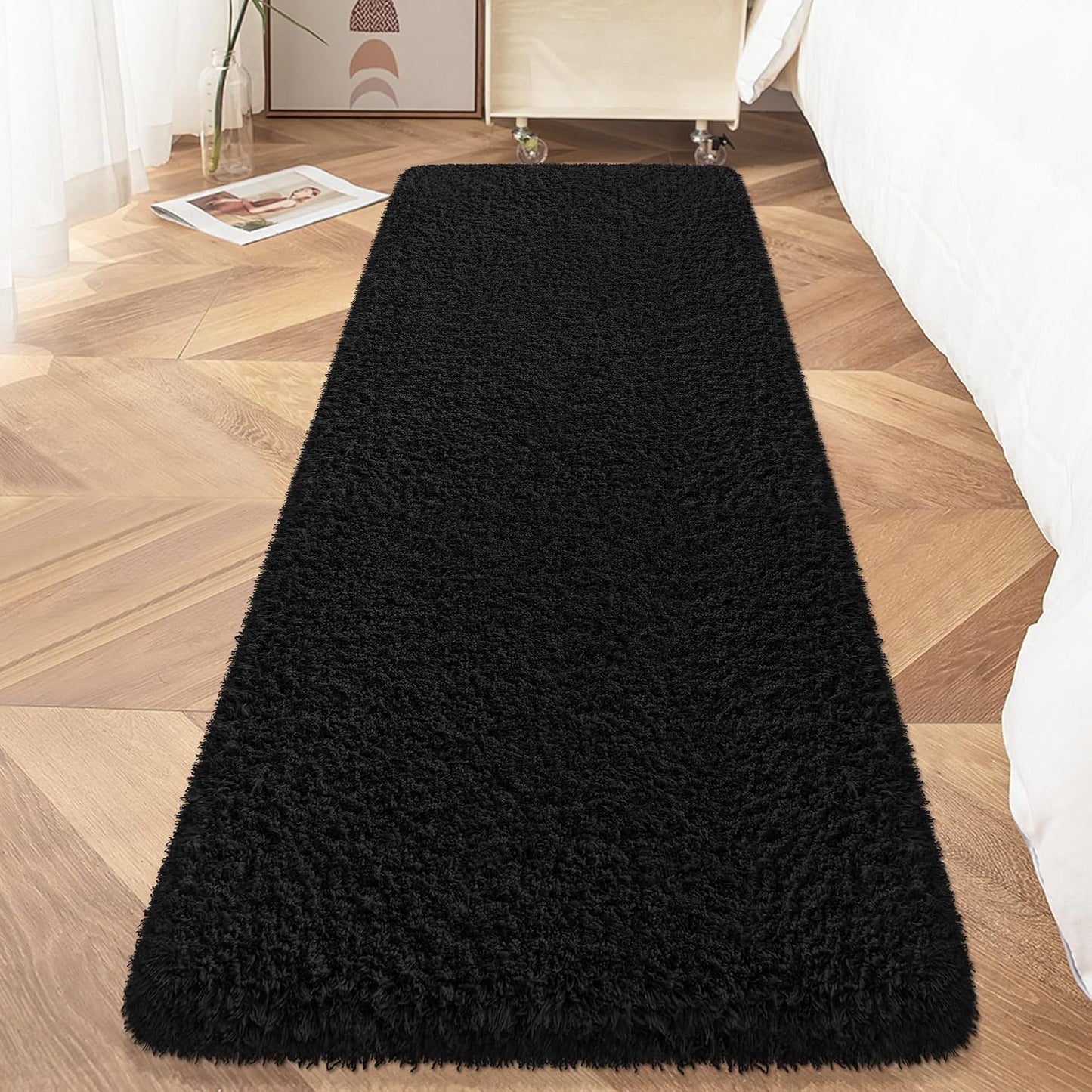 Alfombra suave dormitorio pasillo 2x6ft felpa antideslizante