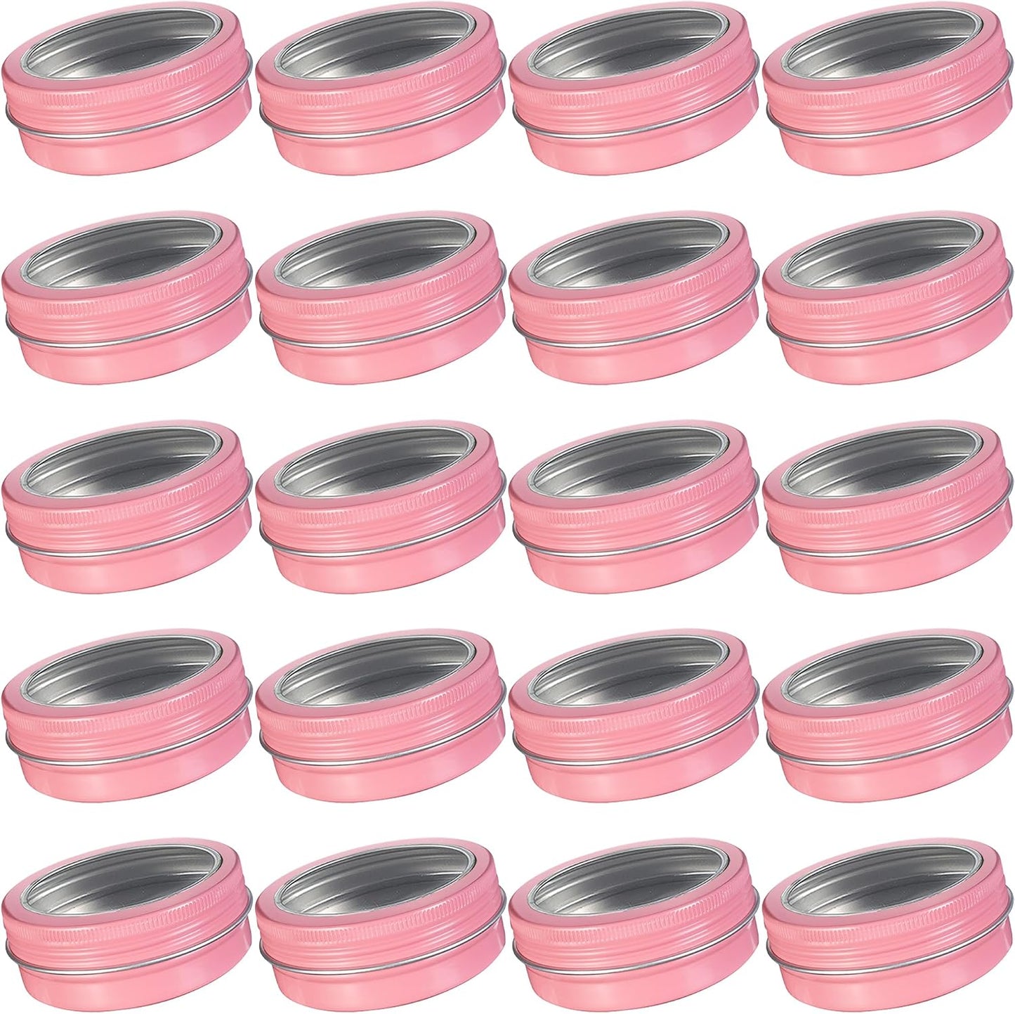 24 Pzas Tarros Aluminio 2oz Tapa Transparente Recipientes