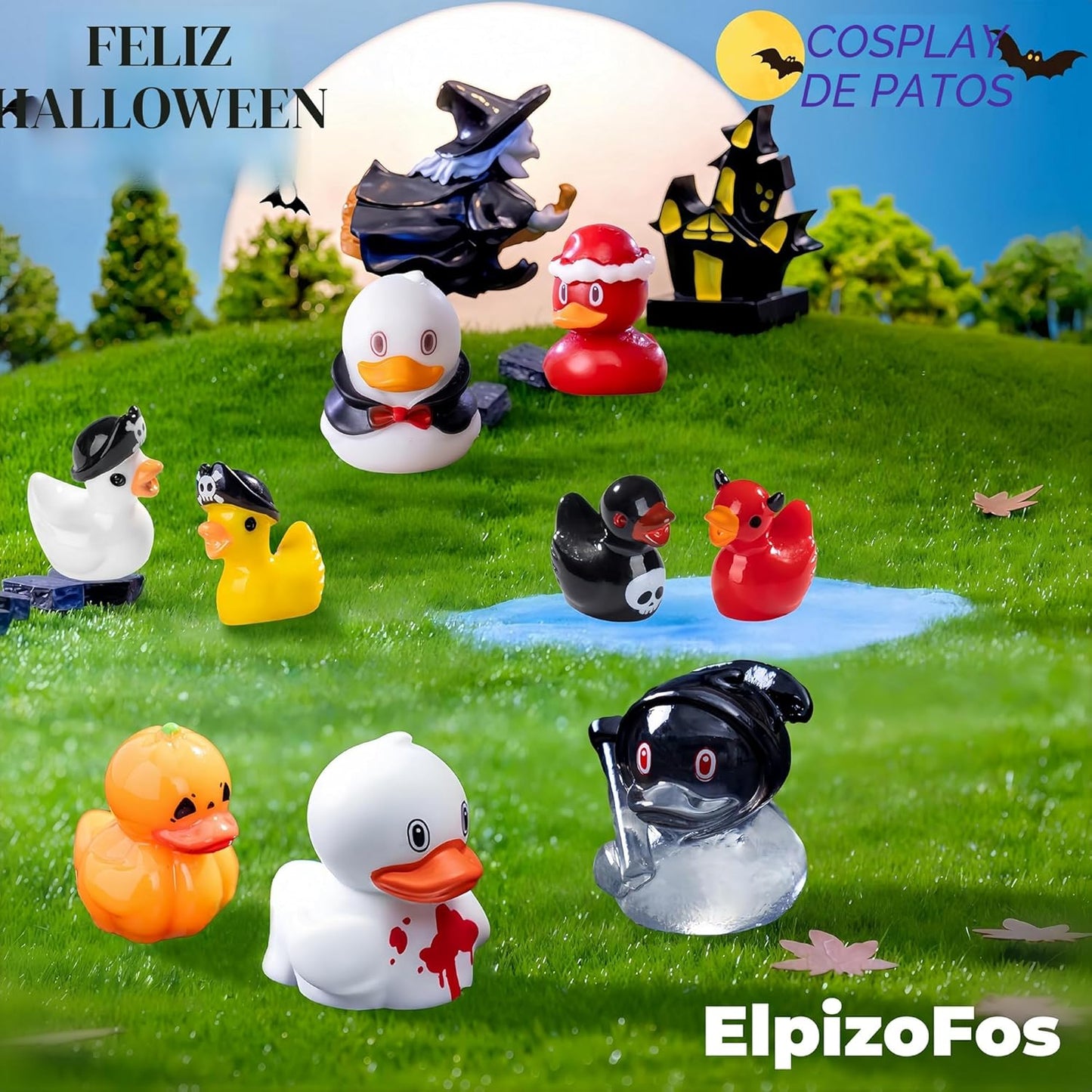 100 Pzas Patos Resina Multicolor Mini Figuras Jardín Bonsái