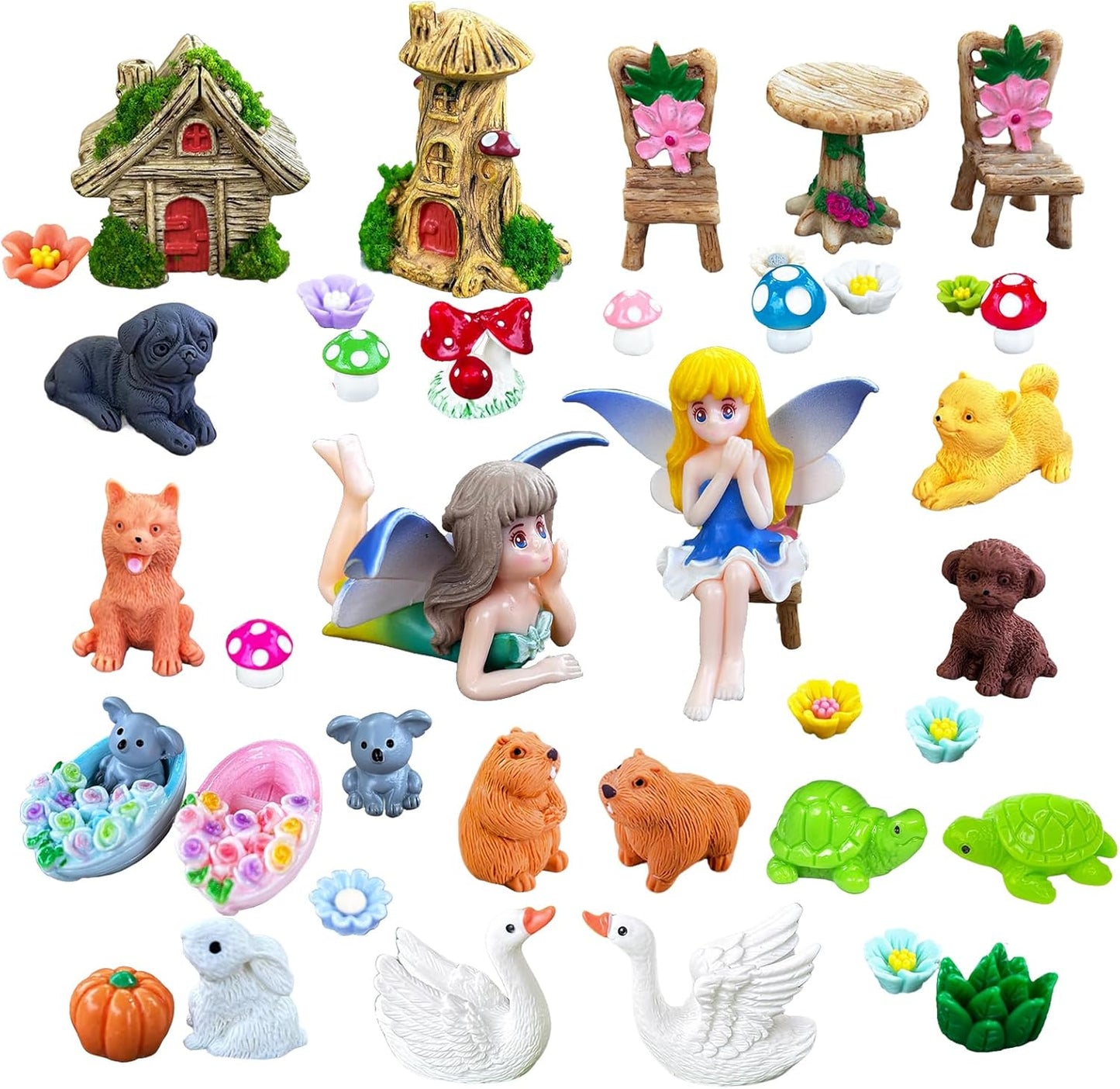 40 Accesorios Jardín de Hadal Mini Animales Resina
