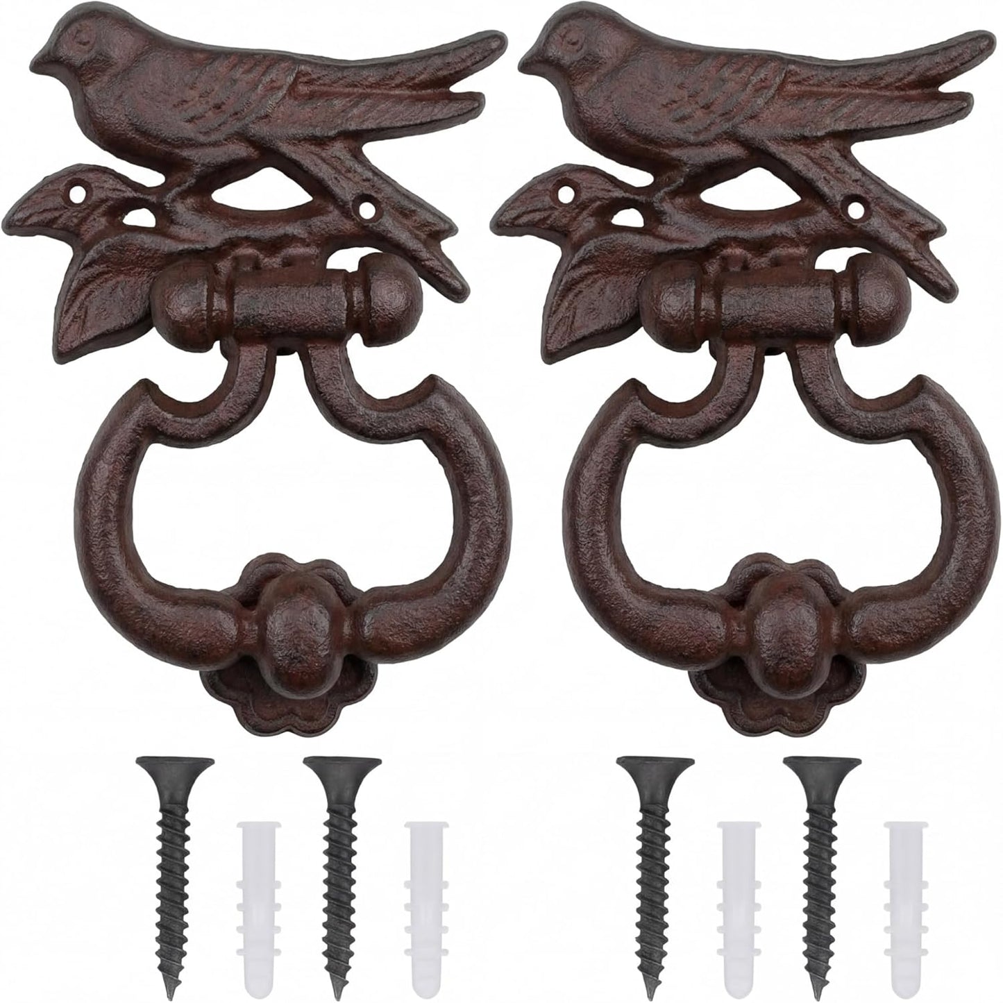 Aldaba Puerta Silueta Pájaro Hierro Fundido Estilo Vintage