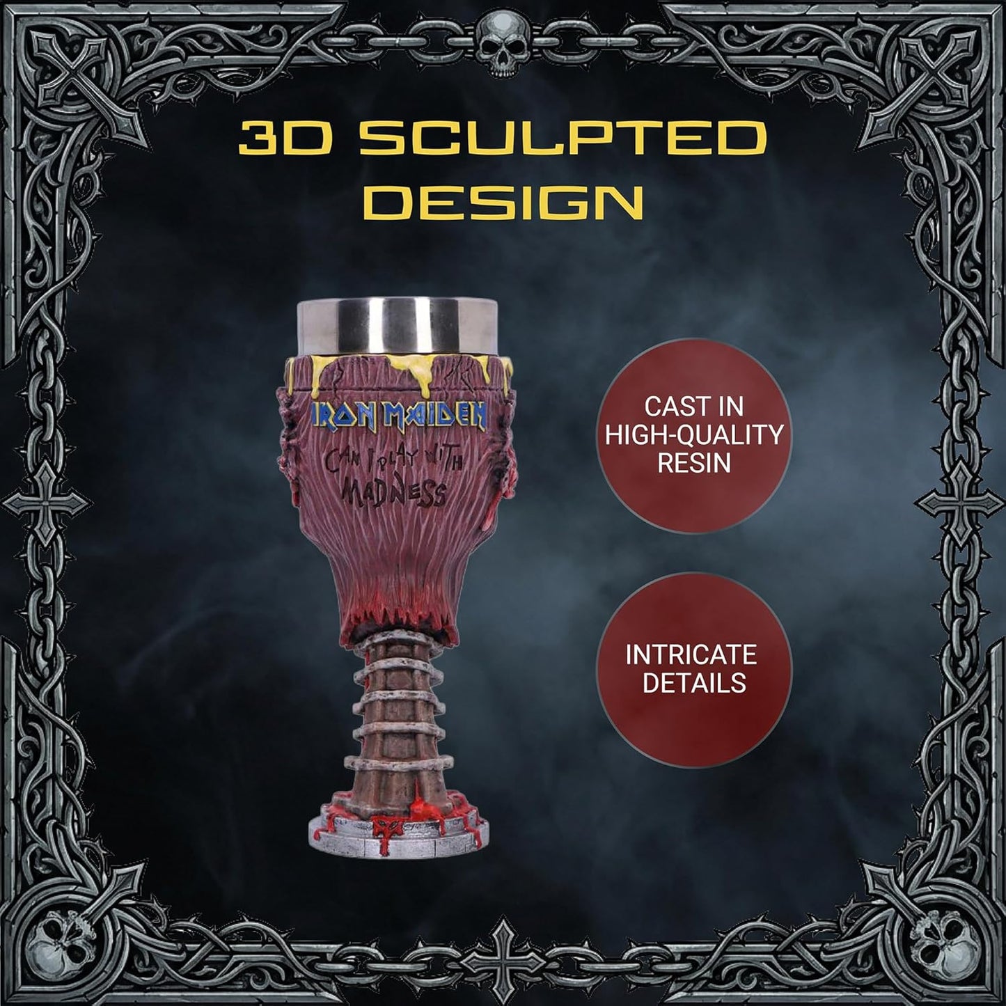 Cáliz resina Eddie 3D acero inox coleccionable