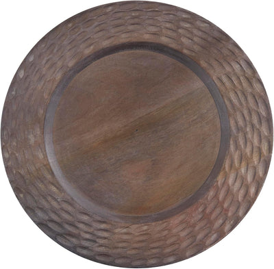 Bajoplatos decorativos de madera de mango texturizado juego de 4