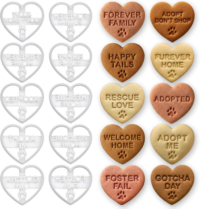 Set 10 Cortadores Corazón para Galletas Rescate Perros