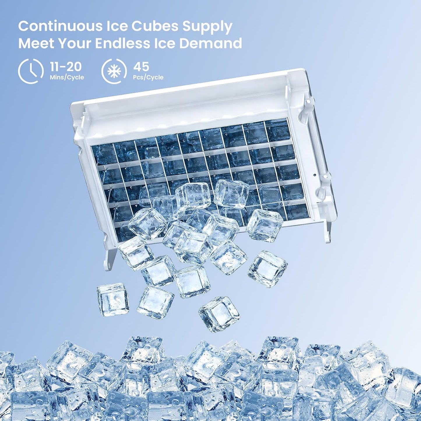 Máquina de hielo comercial Kismile 100 lb/24h acero inoxidable 304