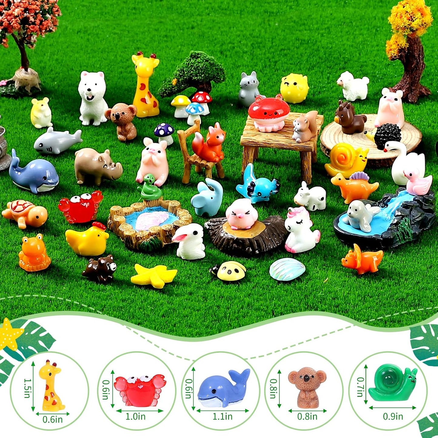160 figuras resina animales para muñecas y acuarios