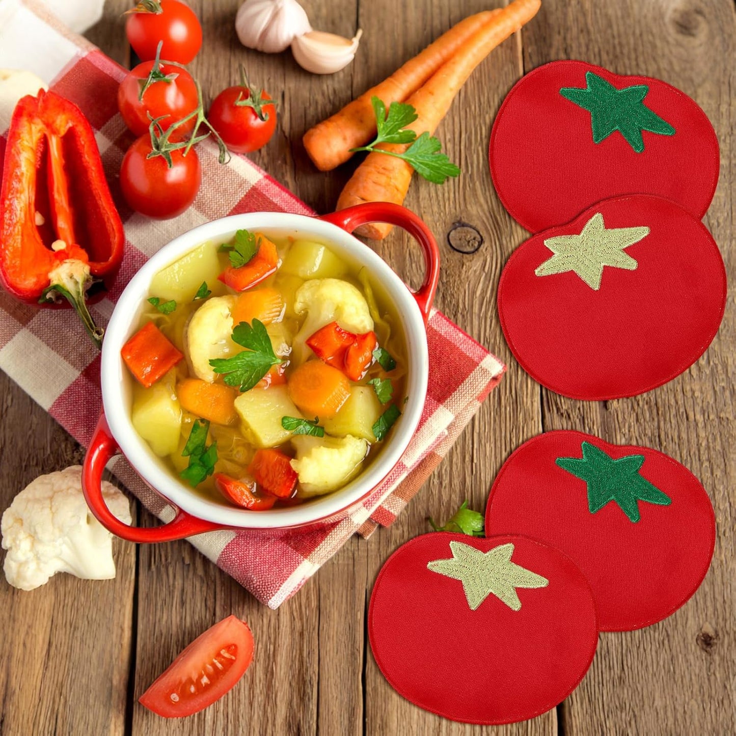 Servilletas de lino de tomate reutilizables Mindsoft para mesa de picnic y fiestas