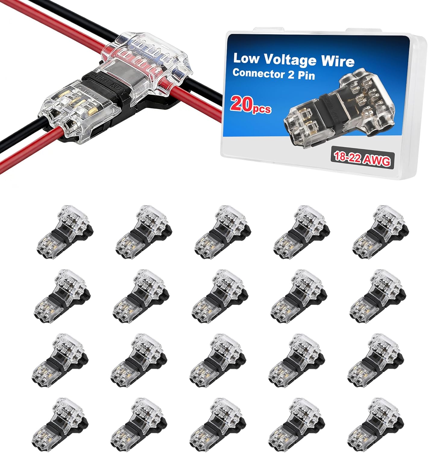 Conector cable bajo voltaje 3 vías 2 pines para audio video