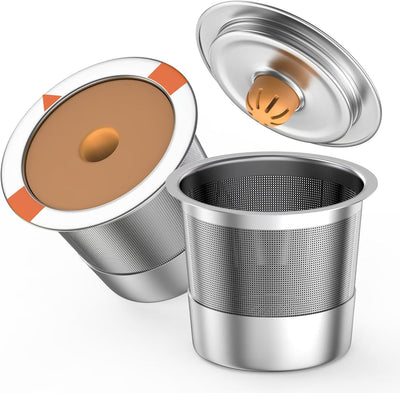 Filtro de café reutilizable K-Cup sin BPA acero inoxidable paquete de 2
