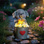 Estatua perro con luz LED decoración exterior regalo mujer