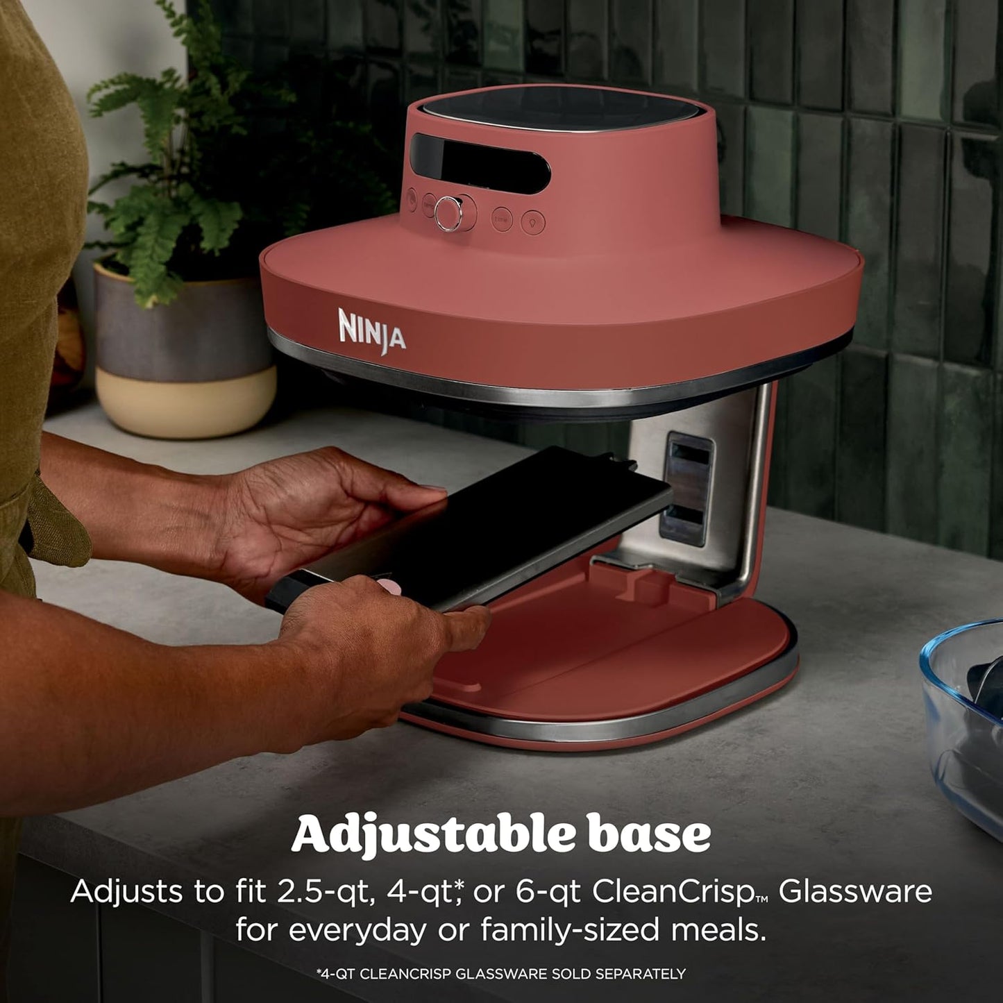 Freidora aire vidrio 6en1 6qt 2.5qt para microondas congelador