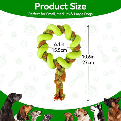 Juguetes perro 6.1 TPR con cuerda para juegos y entrenamiento