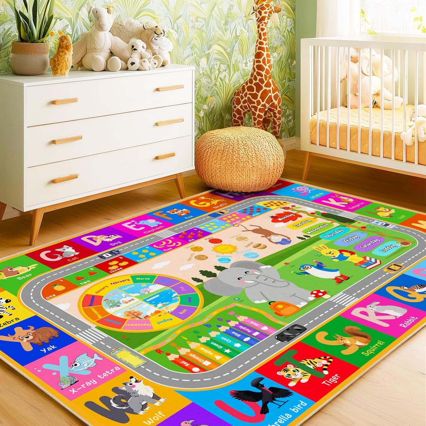 Alfombra educativa para niños dormitorio 4x5 lavable