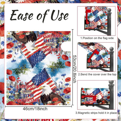 Fundas magnéticas buzón 18x21pulg diseño flores bandera EE.UU.