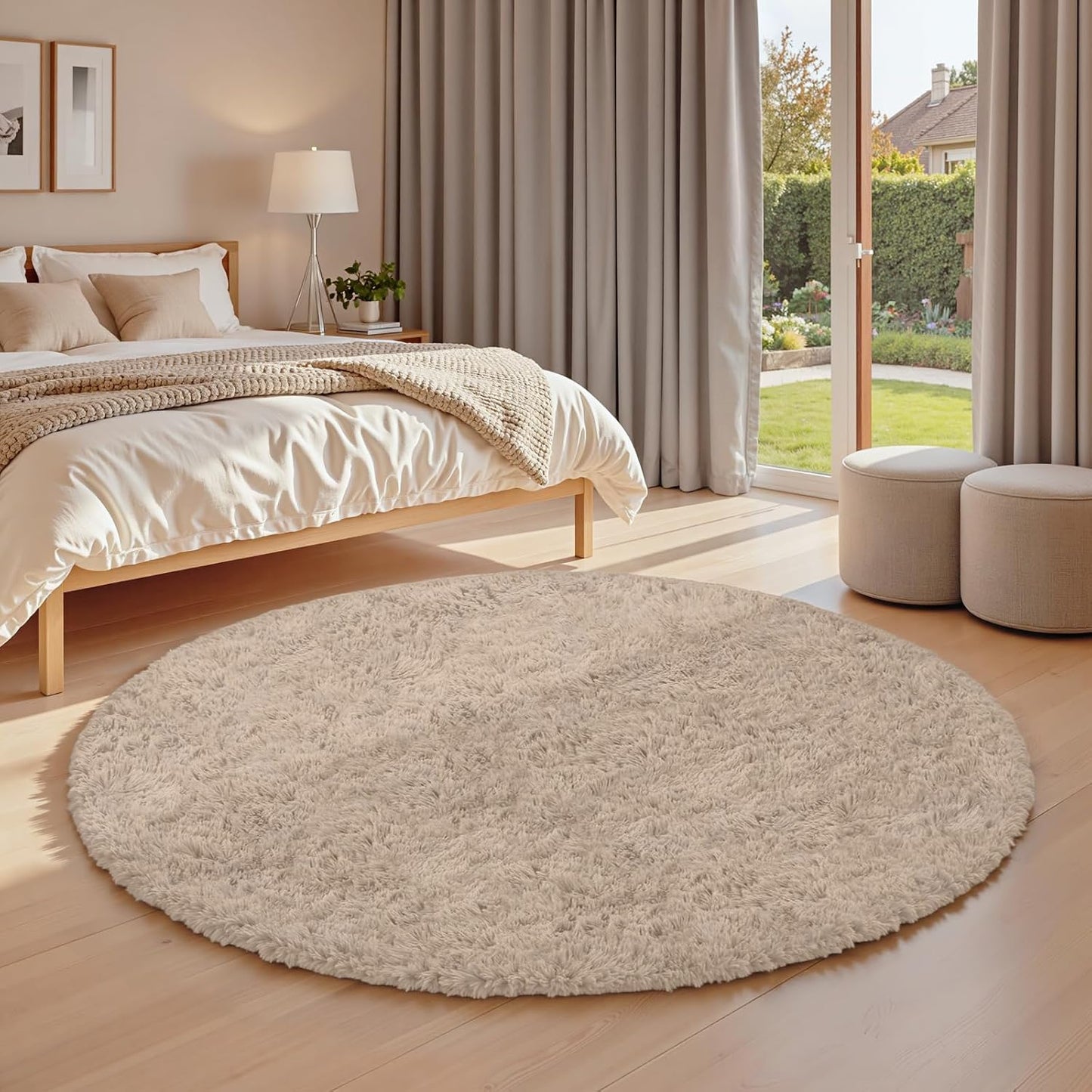 Alfombra redonda suave antideslizante para dormitorio bebé
