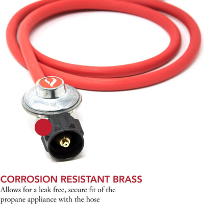 Kit regulador propano 6pulg conexión manguera gas LP marrón