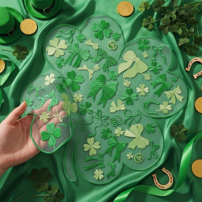 Manteles individuales del día de San Patricio de encaje irlandés 6 unidades