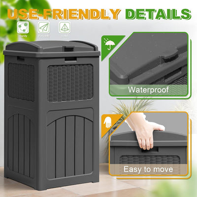 2 Cajas Resina Impermeables para Cubos Basura Gris
