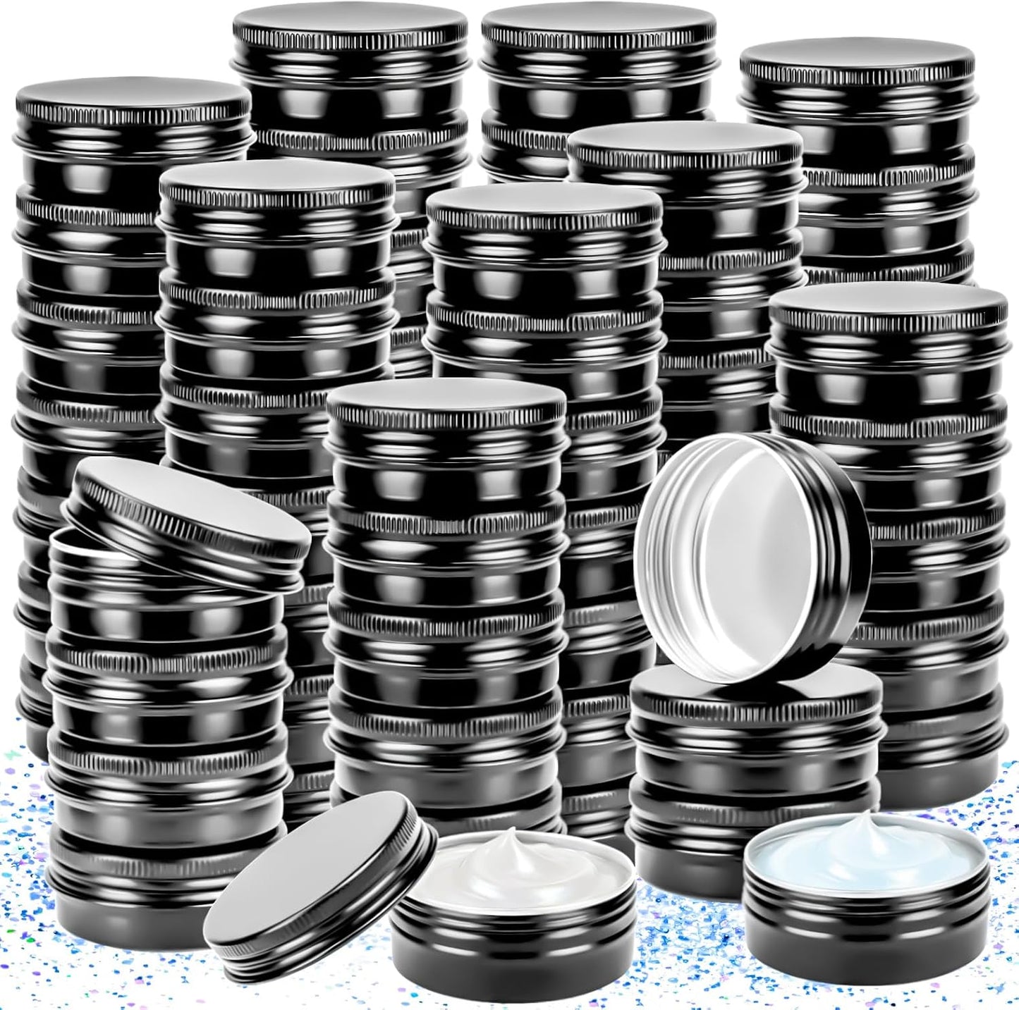50 Latas Aluminio 0.5oz con Tapa para Loción Barba