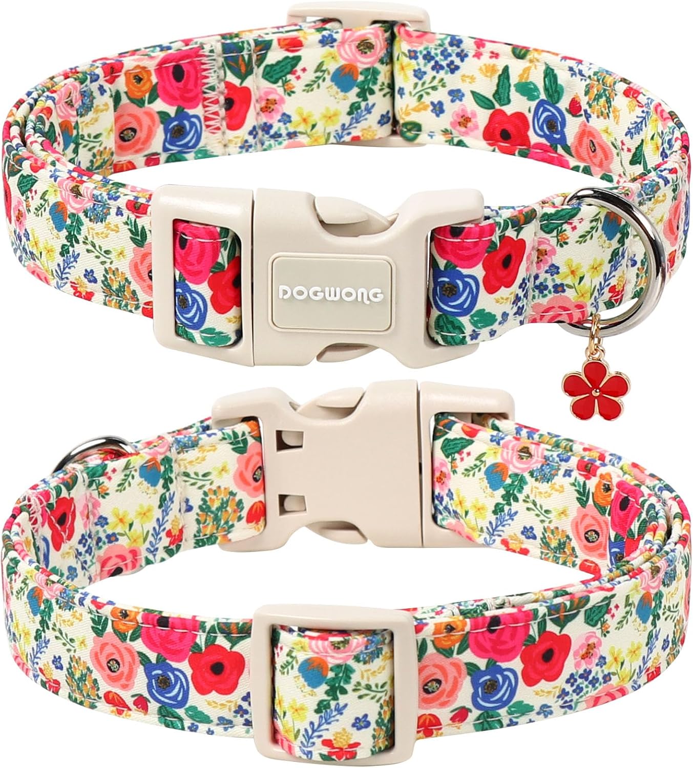 Collar floral ajustable para perros 14-21pulg