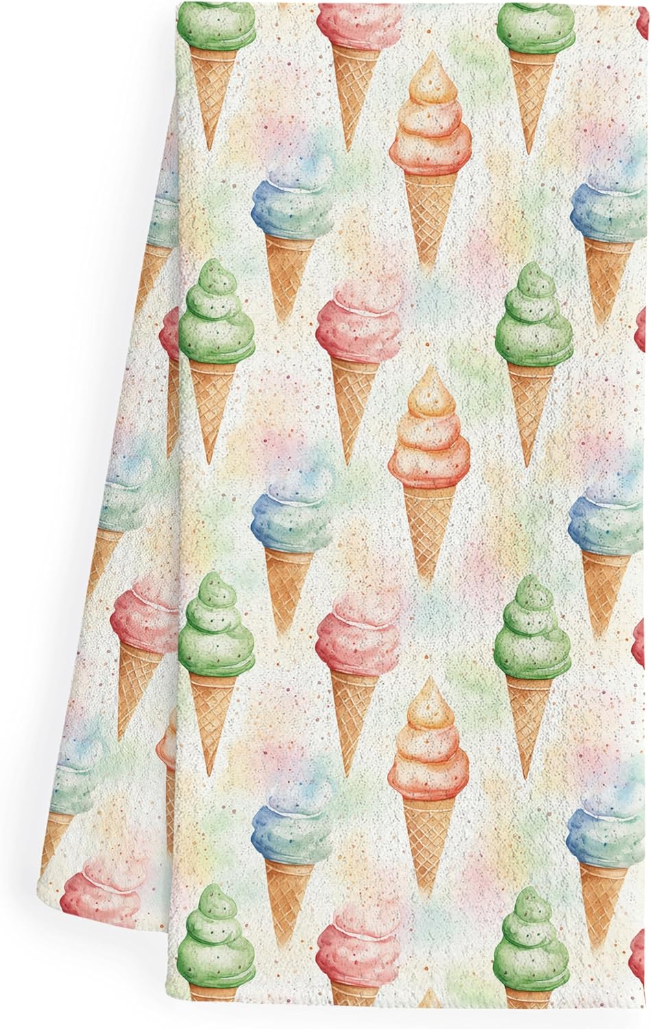 Toallas de cocina con motivos de helado y conos, para niños y adultos, 16 x 24 pulgadas