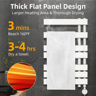 Calentador toallas eléctrico panel táctil 31.5" blanco