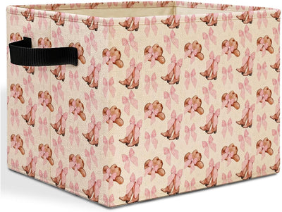 Caja almacenamiento lazo rosa para botas niña