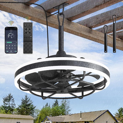 Ventilador techo exterior 20pulg luz IP65 control 3CCT