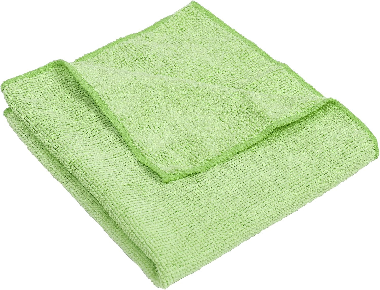 32 Pzas Paños Microfibra 14x14pulg Verde Multiusos