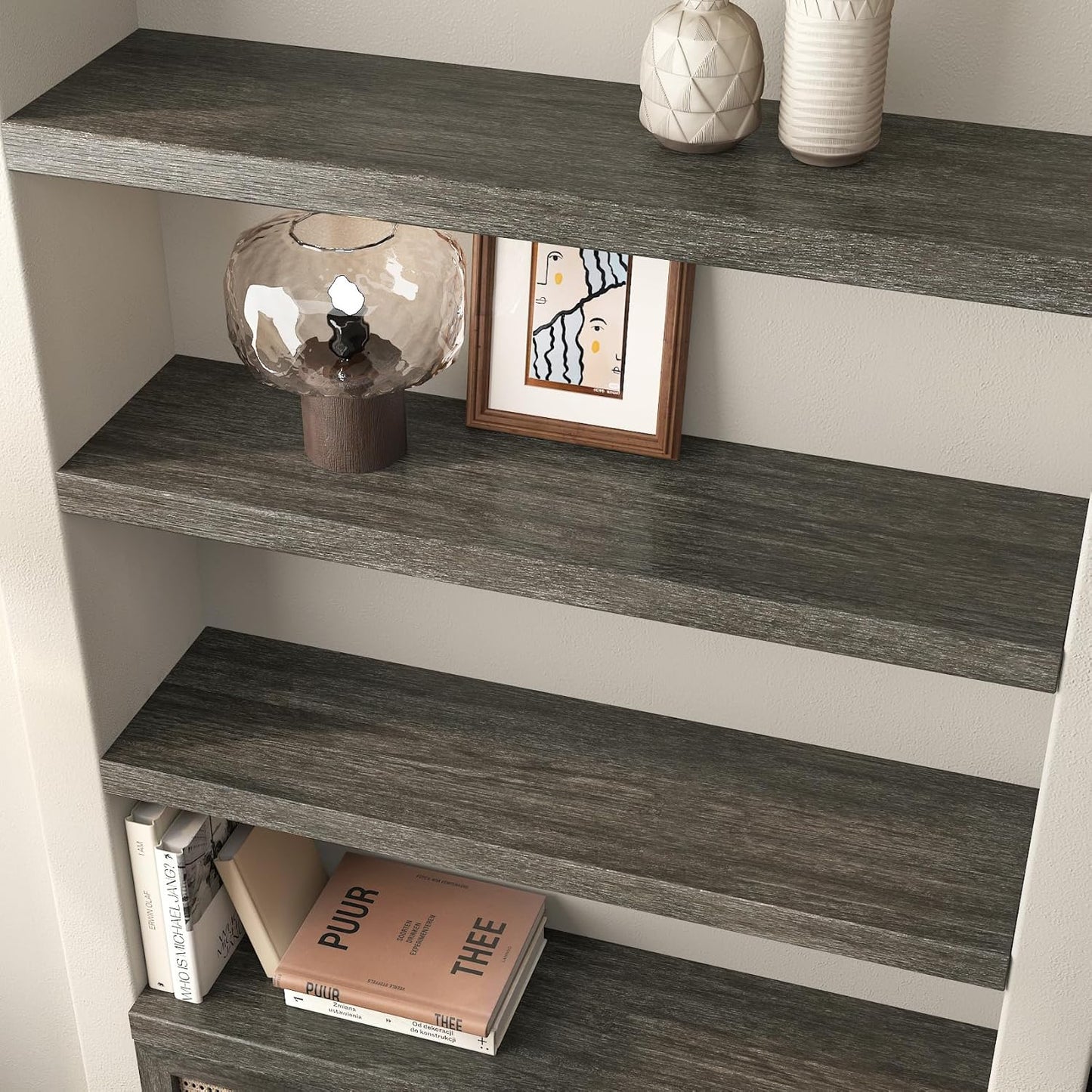 Papel contacto madera gris oscuro impermeable 17.7x120pulg
