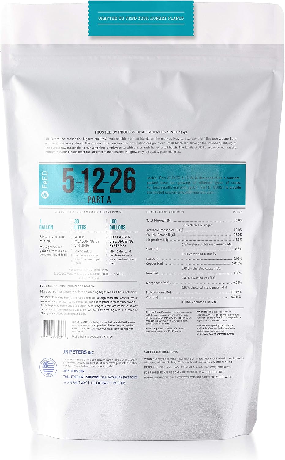 Fertilizante hidropónico para plantas 8oz