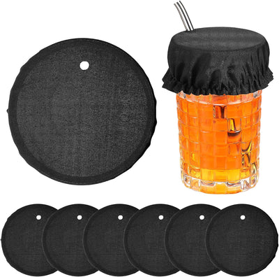 6 Fundas Vidrio Reutilizables Con Agujero Pajilla Para Bebidas