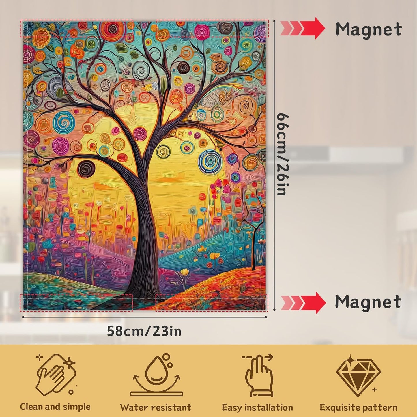 Cubierta lavavajillas magnética decorativa para cocina 23x26in