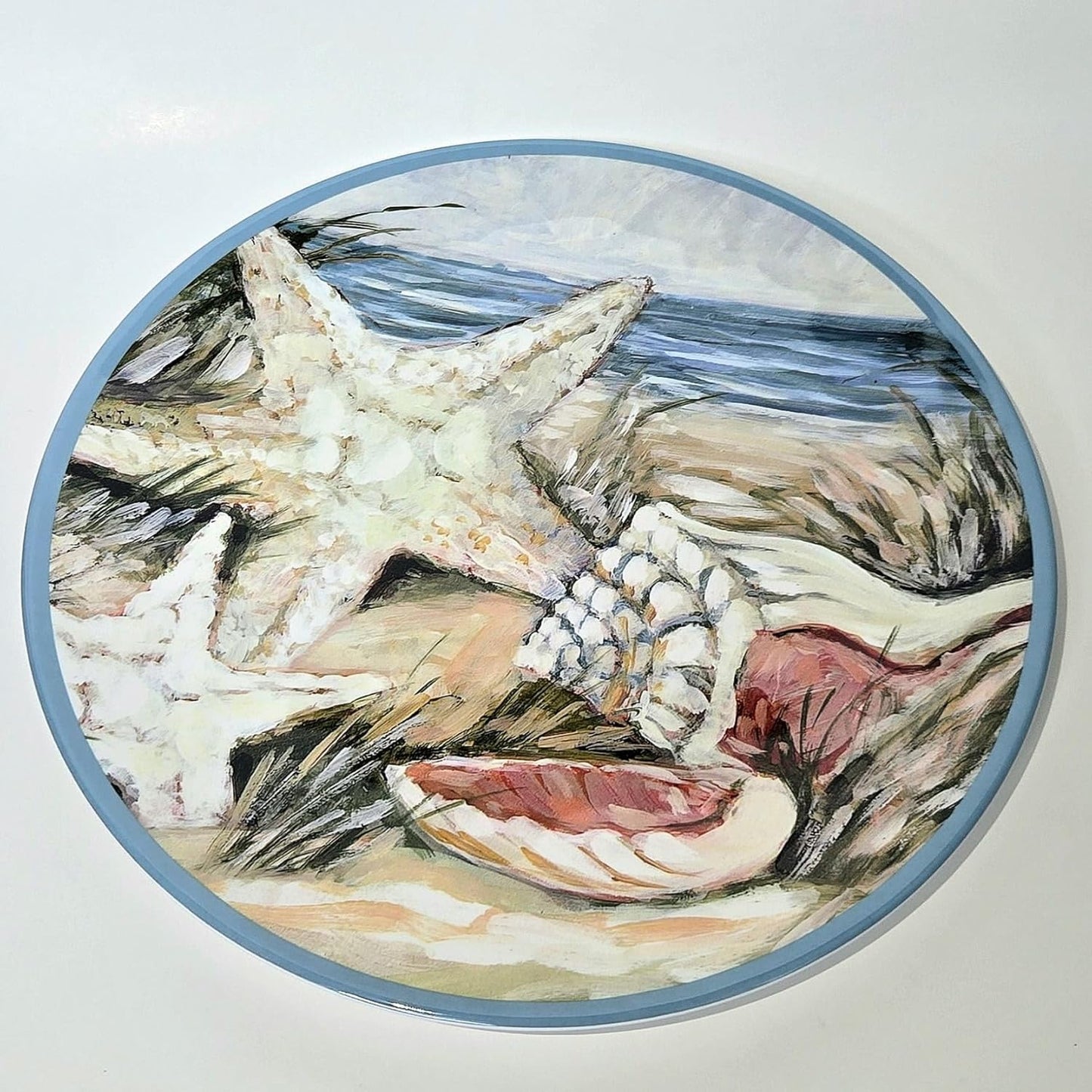 Plato de servir Starfish Beach Design de melamina 11 x 11 pulgadas