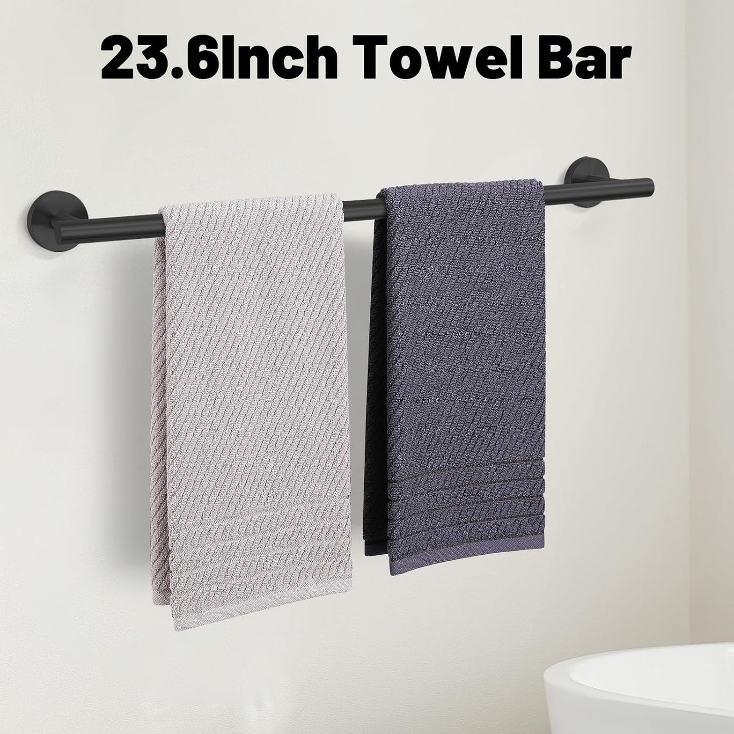 Set 5 accesorios baño acero inox negro mate