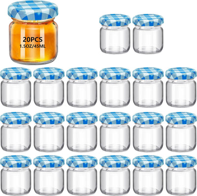 20 Pzas Frascos Vidrio 1.5oz Con Tapa Hermética para Regalo