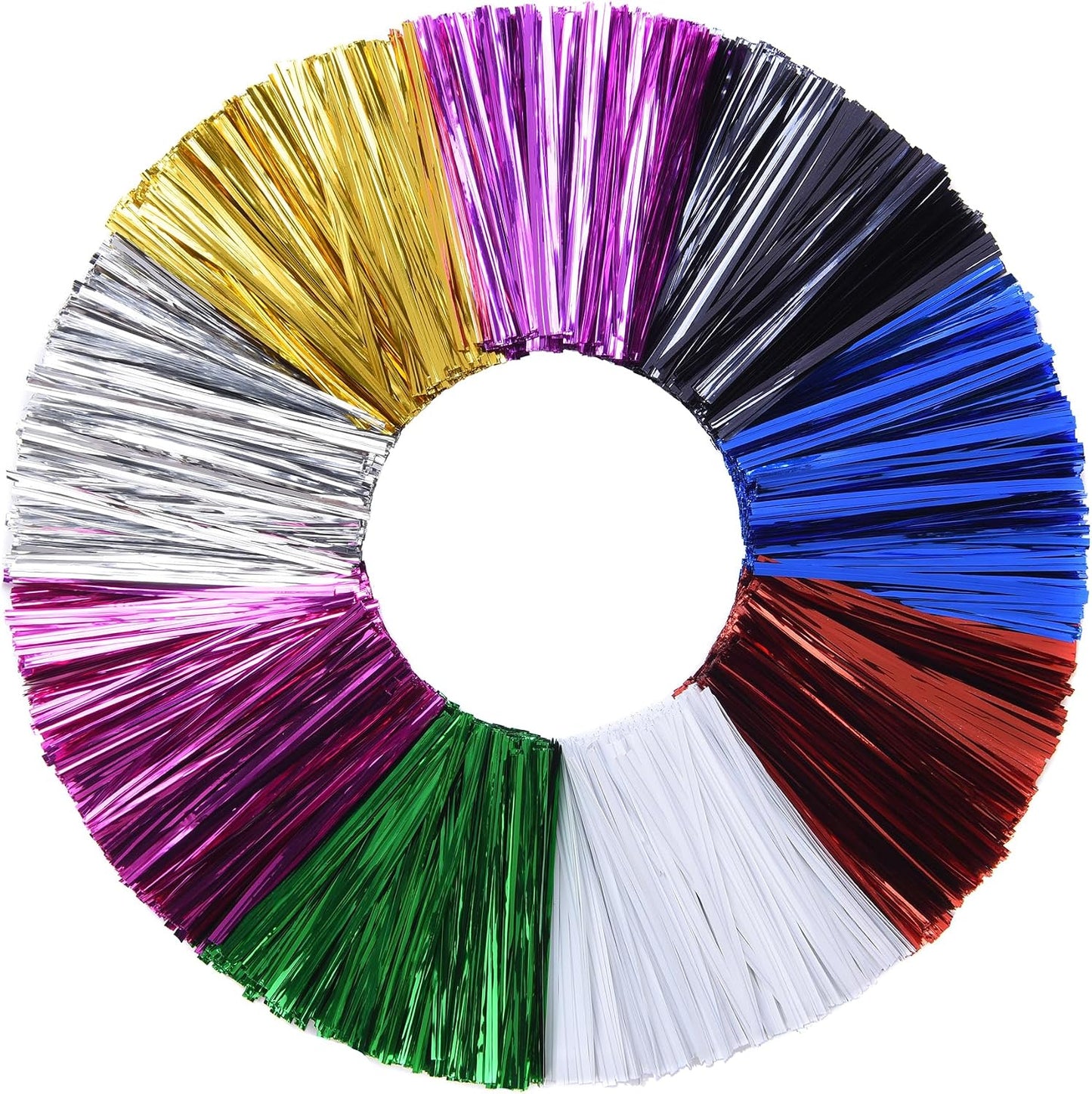 3600 Lazos Metálicos 4pulg Reutilizables 8 Colores