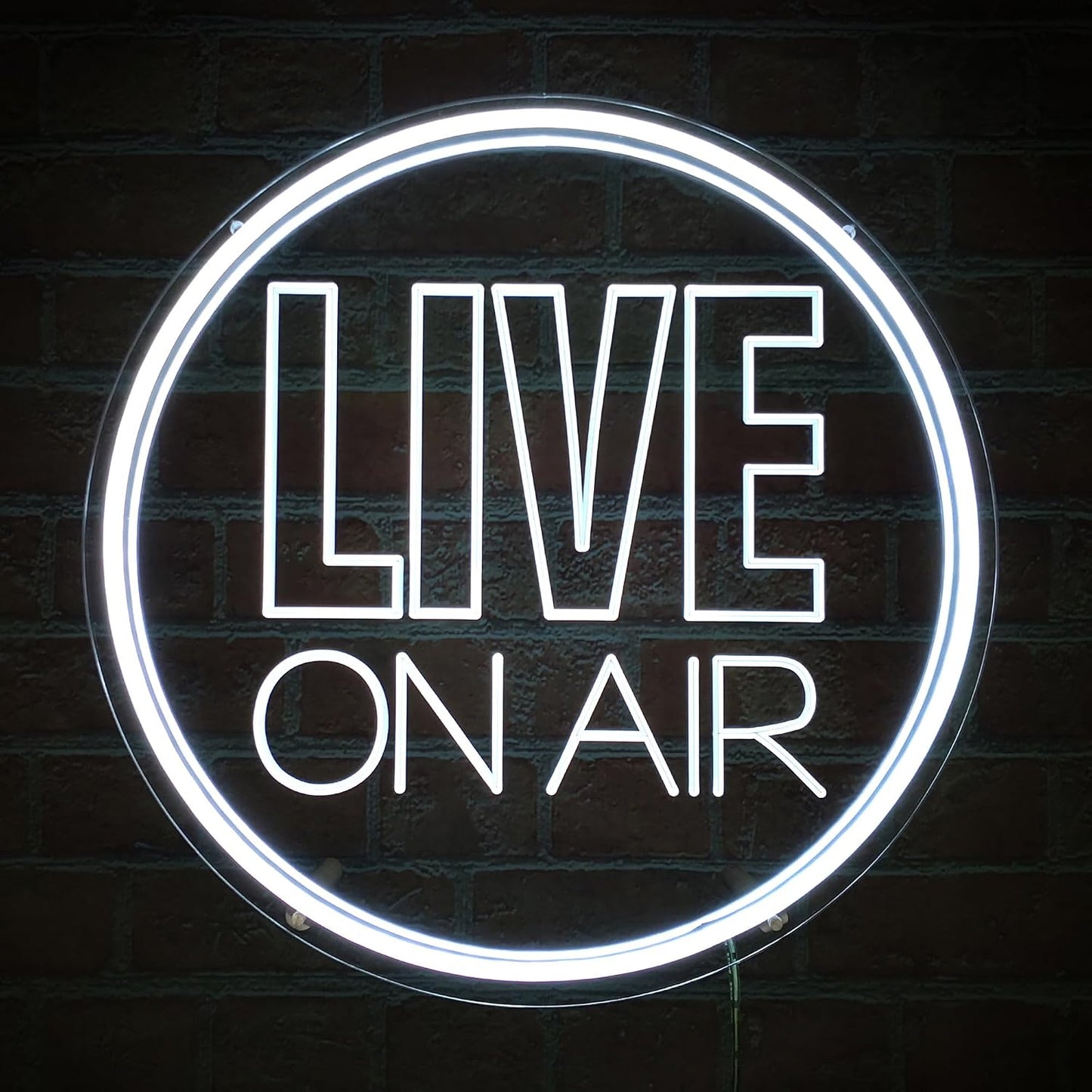 Letrero neón Live On Air USB regulable para pared